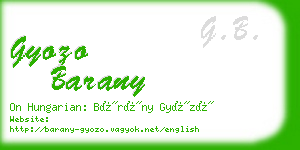 gyozo barany business card